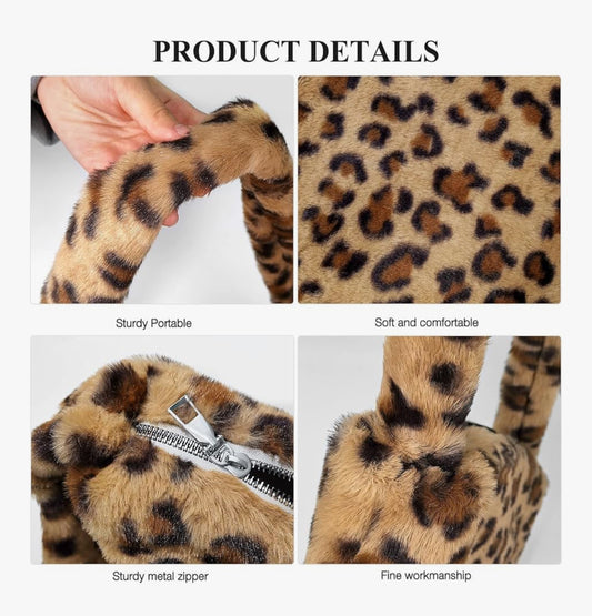 Fuzzy Tote Bag Y2K Fluffy Shoulder Bag Women Furry Purse Large Cute Plush Bag Ladies Faux Fur Bag for Autumn and Winter