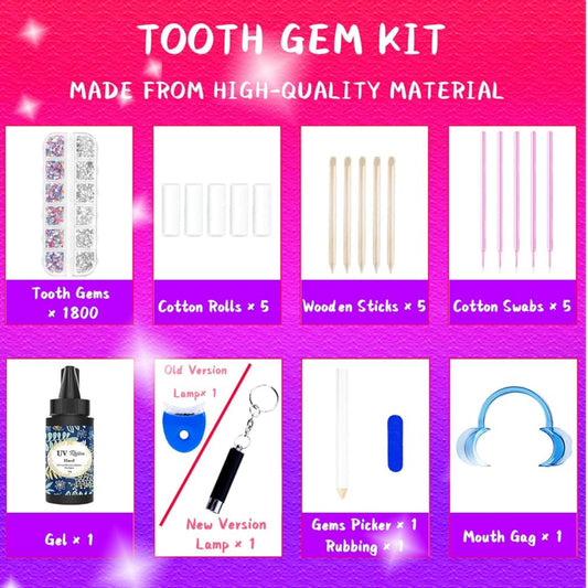 1800Pcs Gems Kit, DIY Fashionable Crystals Jewelry Kit- Artificial Diamonds Ornaments for Proud Smile