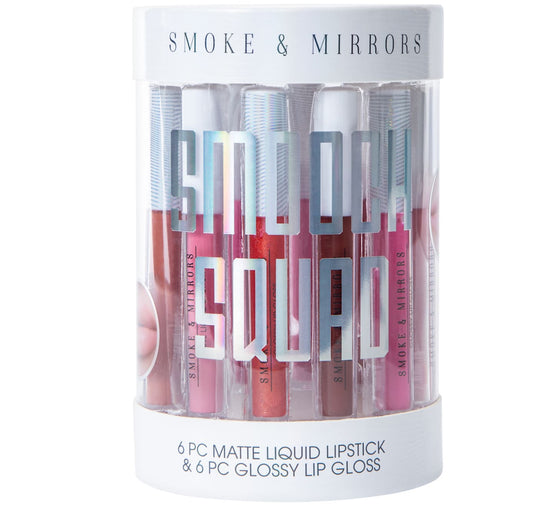 6-piece matte liquid lipstick and 6-piece glossy lip gloss set