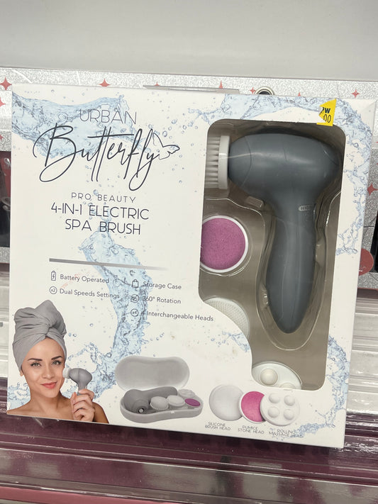 Electric Spa Brush 4in1 Pro Beauty. Battery operated Dual Speed settings Storage case 360 degree rotation  Interchangeable heads