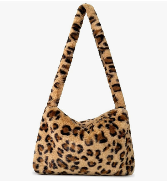 Fuzzy Tote Bag Y2K Fluffy Shoulder Bag Women Furry Purse Large Cute Plush Bag Ladies Faux Fur Bag for Autumn and Winter